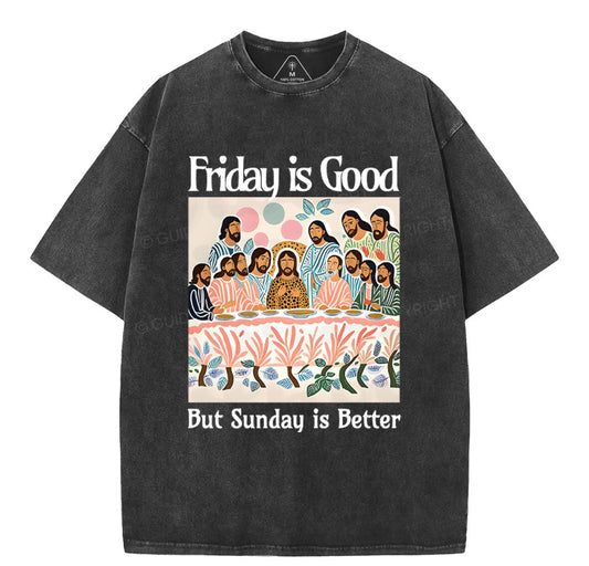 Friday Is Good Christian Washed T-Shirt Sale - GuidingCross