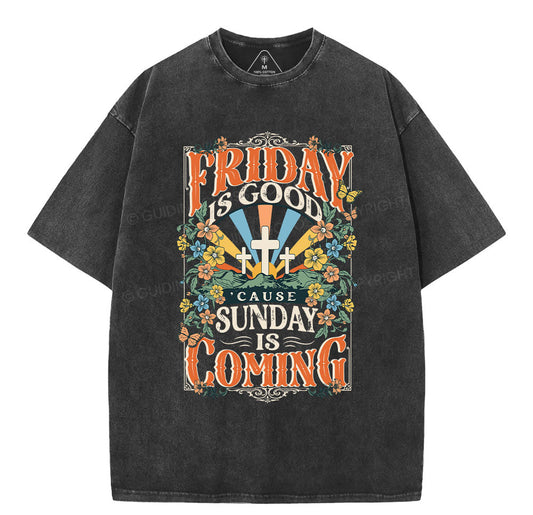 Friday Is Good Chrsitian Washed T-Shirt Sale - GuidingCross
