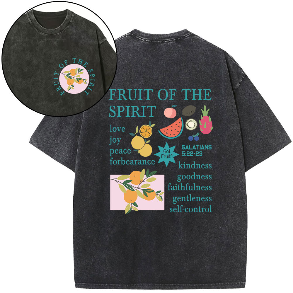 Fruits Of The Spirit Christian Washed T-Shirt Sale - GuidingCross