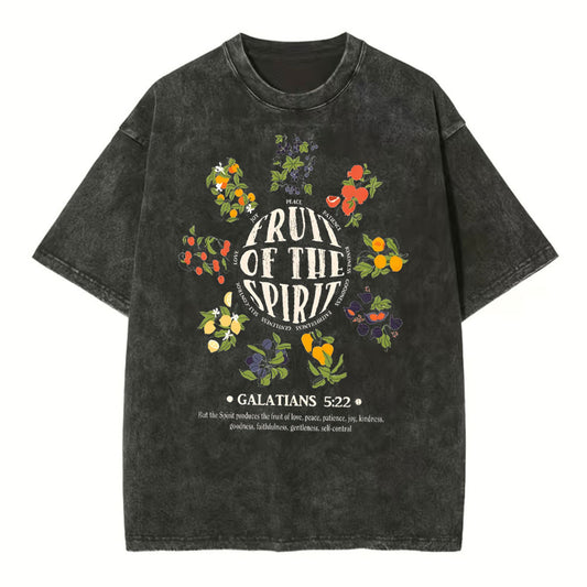 Fruits Of The Spirits Christian Washed T-Shirt Sale - GuidingCross