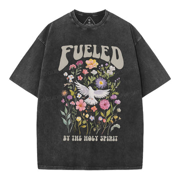 Fulled By The Holy Spirit Christian Washed T-Shirt Sale - GuidingCross