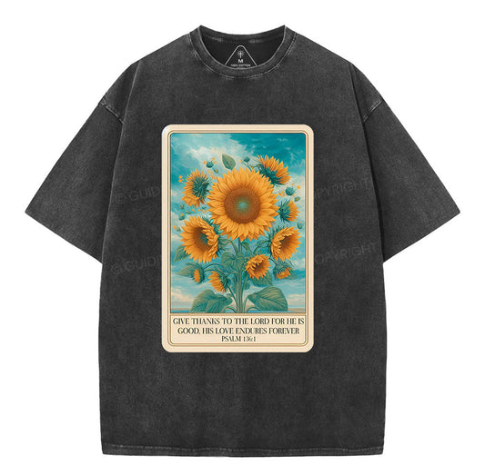 Give Thanks To The Lord Christian Washed TShirt