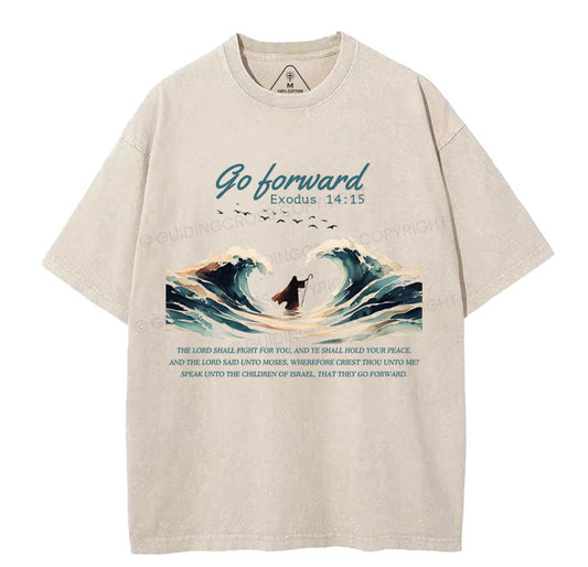 Go Forward Moses Christian Washed TShirt