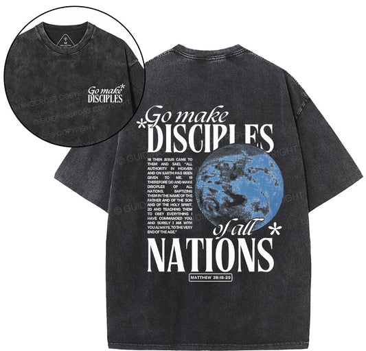 Go Make Disciples Christian Washed T-Shirt Sale - GuidingCross