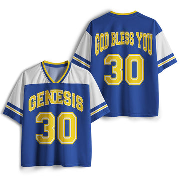 UniJames God Blessed Christian Blue Mesh Jersey
