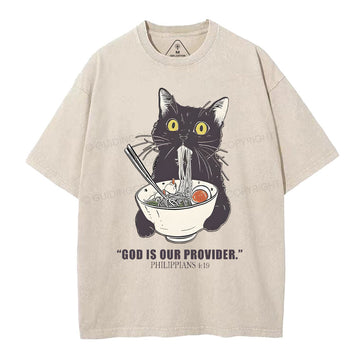 God Is Our Provider Christian Washed T-Shirt Sale - GuidingCross