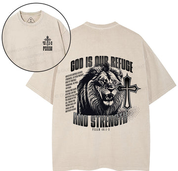 God Is Our Refuge Christian Washed TShirt