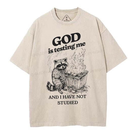 God Is Testing Me Christian Washed t-Shirt Sale - GuidingCross