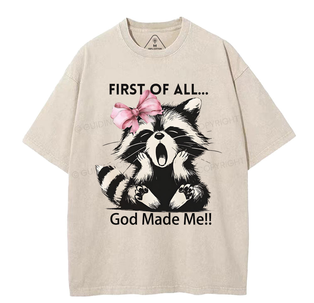 God Made Me Christian Washed T-Shirt Sale - GuidingCross
