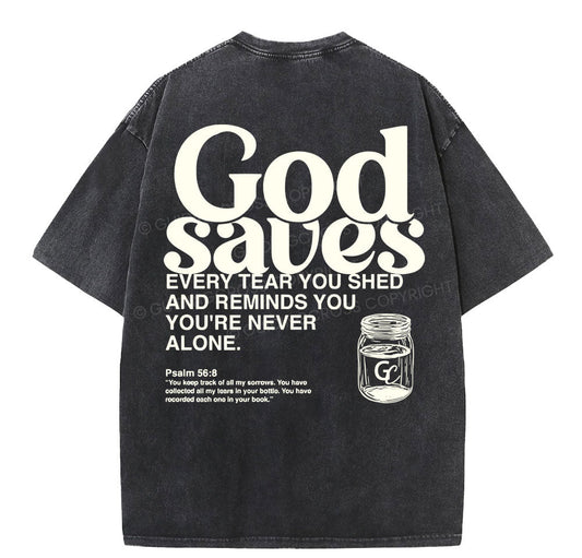 God Saves Christian Washed T-Shirt Sale - GuidingCross