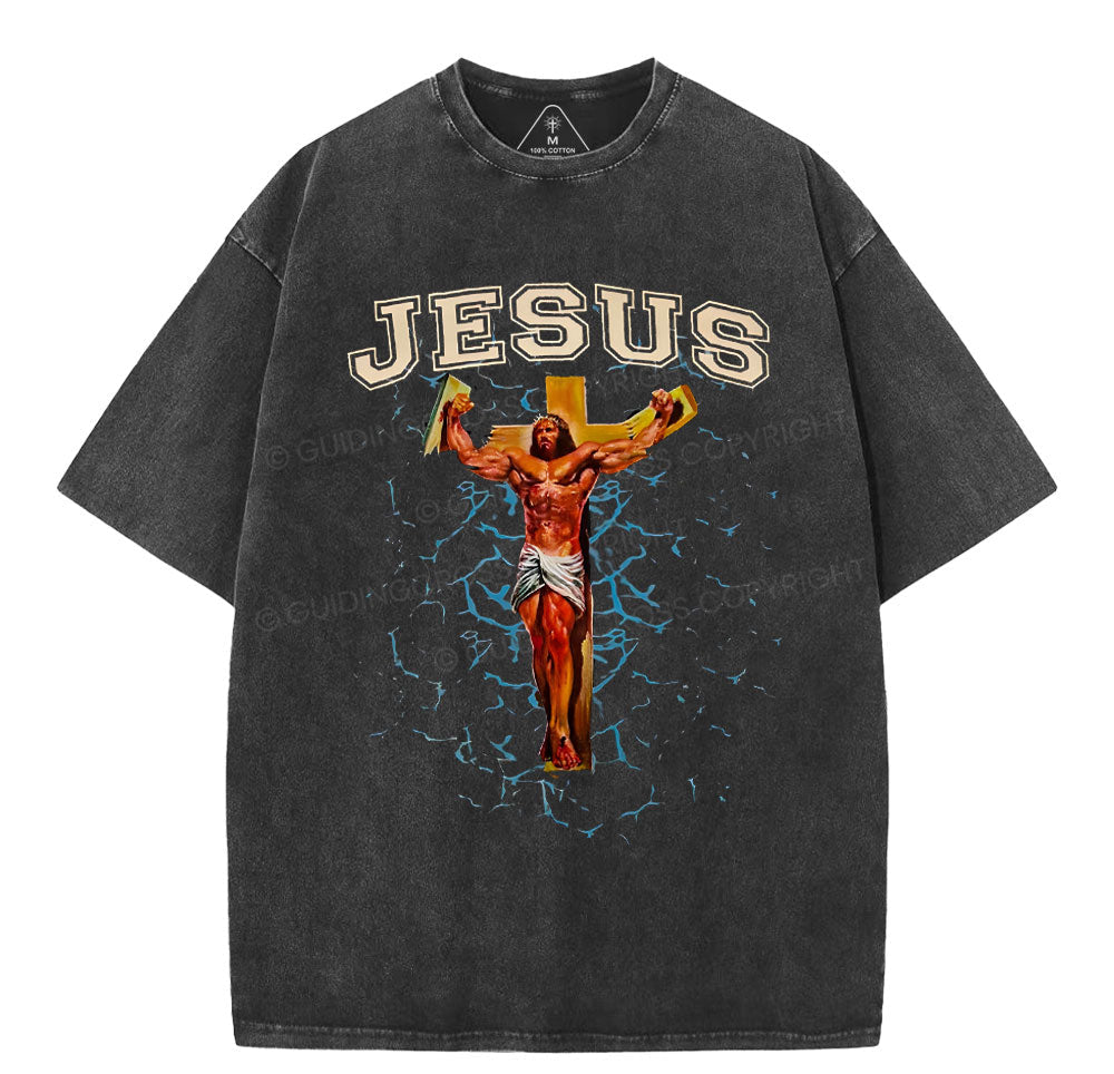 God Works Chrisian Washed T-Shirt Sale - GuidingCross