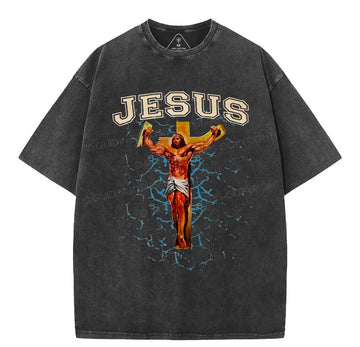 God Works Chrisian Washed T-Shirt Sale - GuidingCross