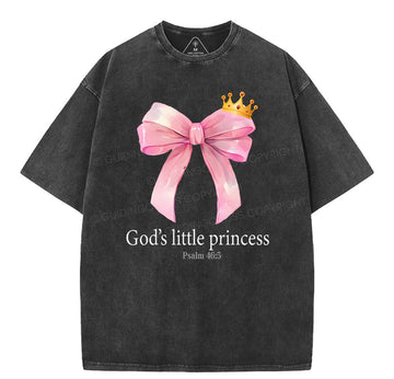 God's Little Princess Christian Washed T-Shirt Sale - GuidingCross