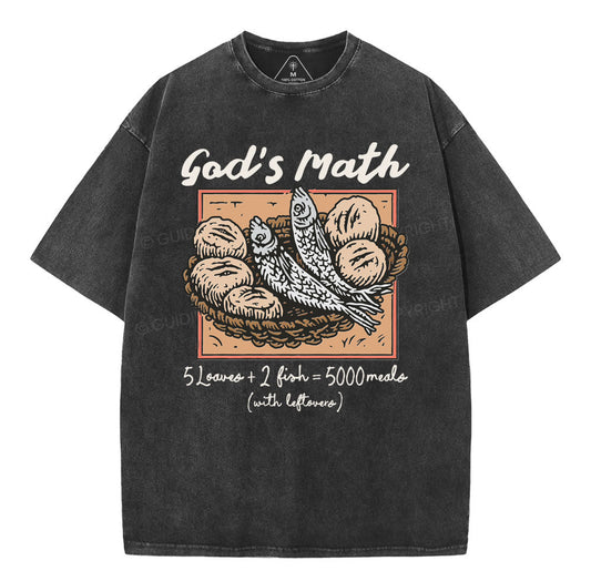 God's Math Christian Washed T-Shirt Sale - GuidingCross