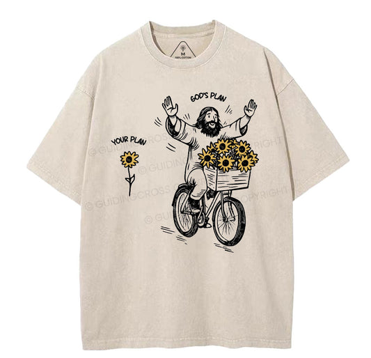 God's Plan And Your Plan Christian Washed T-Shirt Sale - GuidingCross