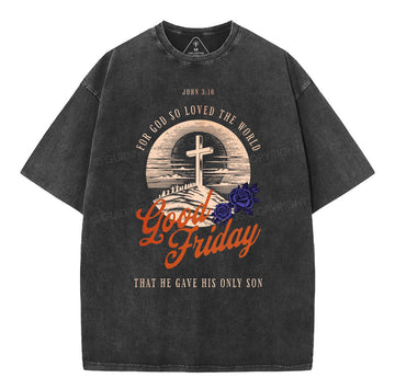 Good Friday Christian Washed T-Shirt Sale - GuidingCross