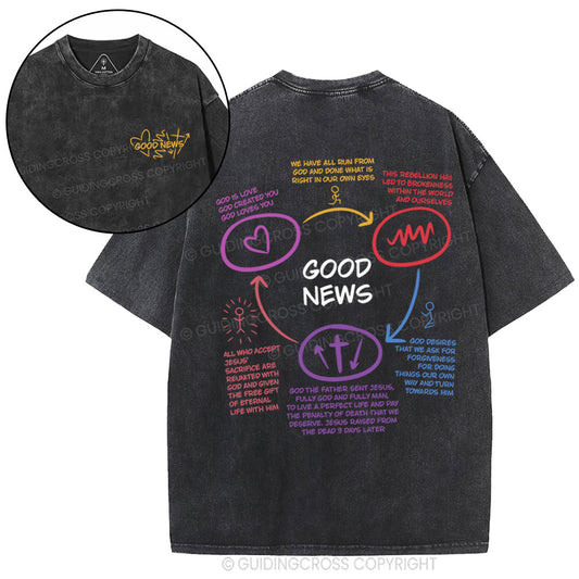 Good News Christian Washed T-Shirt Sale - GuidingCross