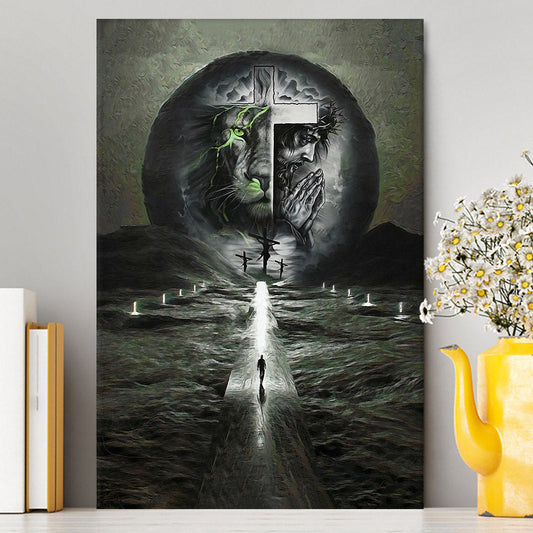 Uni Gray Jesus Lion Canvas