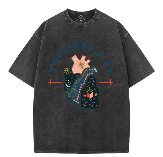 Guard Your Heart Christian Washed TShirt