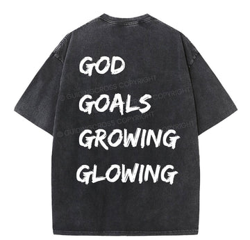 Gym With God Will Be Glowing Christian Washed TShirt