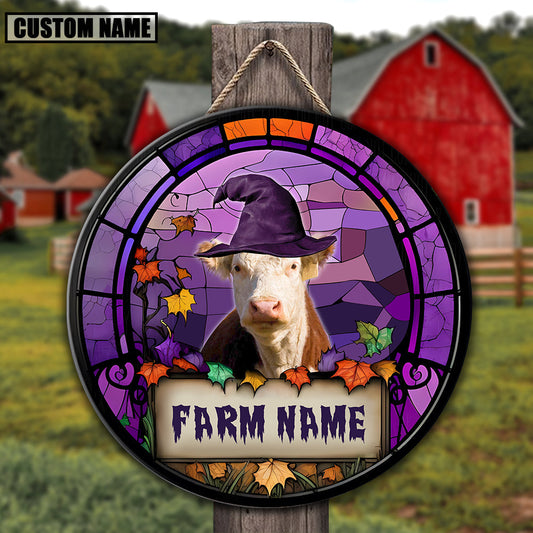 Uni Hereford Personalized Name Stained Glass Effect Metal Sign