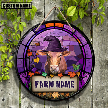 Uni Beefmaster Personalized Name Stained Glass Effect Metal Sign