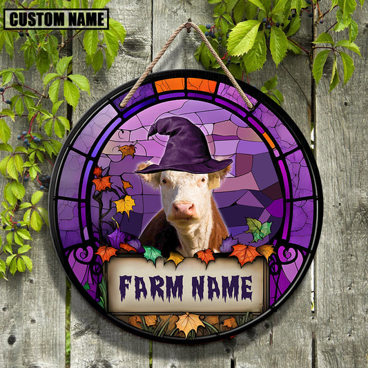 Uni Hereford Personalized Name Stained Glass Effect Metal Sign