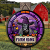 Uni Black Angus Personalized Name Stained Glass Effect Metal Sign