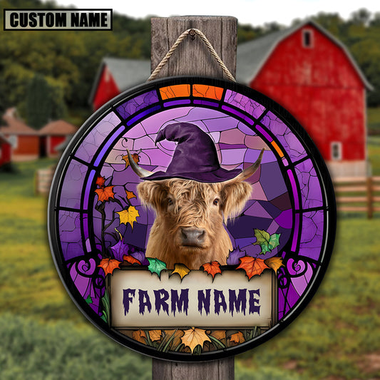 Uni Highland Personalized Name Stained Glass Effect Metal Sign