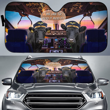 Uni Dexter Pilot I Like To Moo It Moo It All Over Printed 3D Sun Shade
