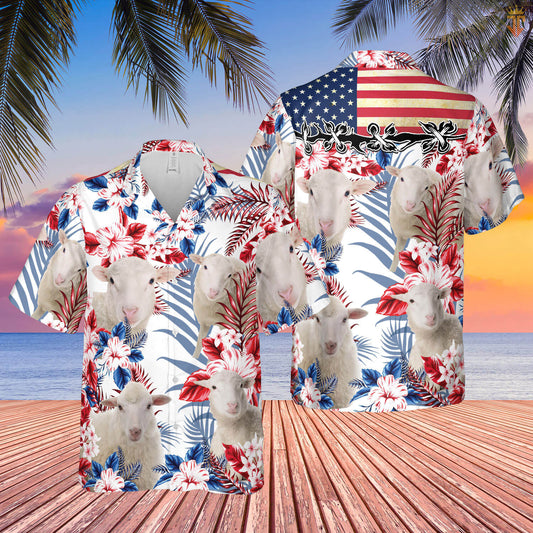 Unique United States Flag Hawaiian Theme For Sheep Lovers All 3D Printed Hawaiian shirt