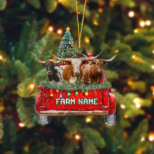 Uni Texas Longhorn Christmas Car Custom Shape Acrylic Ornament