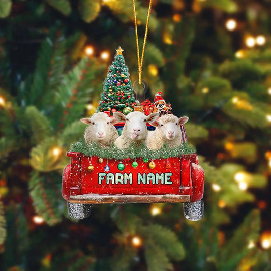 Uni Sheep Christmas Car Custom Shape Acrylic Ornament