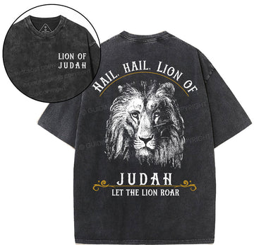 Hail Hail Lion Of Judah Christian Washed T-Shirt Sale - GuidingCross