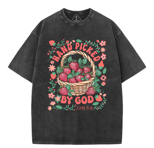 Hand Picked By God Christian Washed T-Shirt Sale - GuidingCross