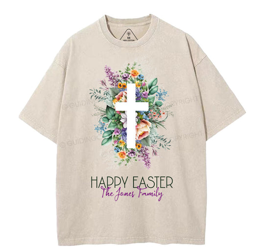 Happy Easter Template Christian Washed TShirt
