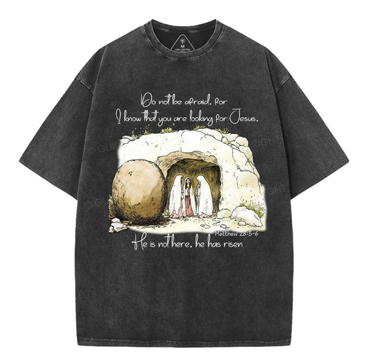 He Has Risen Christian Washed TShirt