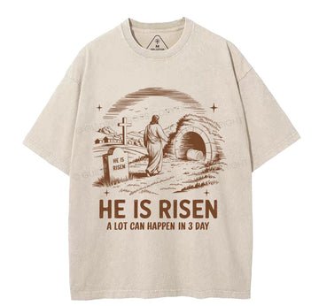 He Is Risen Christian Washed TShirt