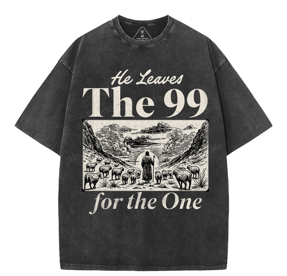 He Leave The 99 Christian Washed T-Shirt Sale - GuidingCross