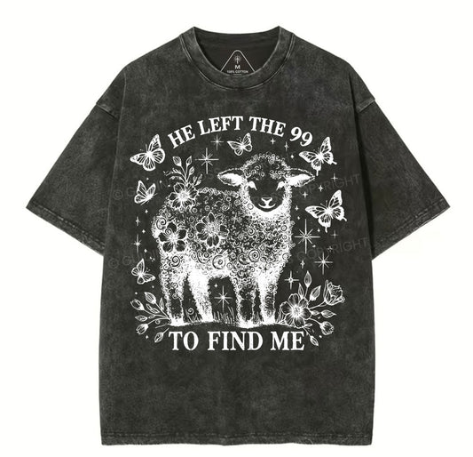 He Left The 99 Christian Washed TShirt