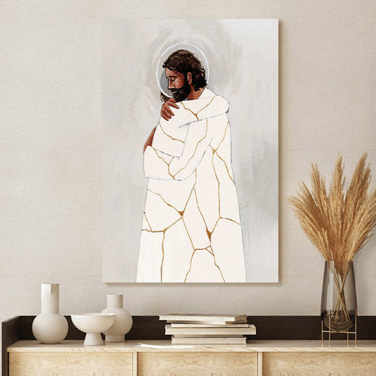 Uni He Binds Up The Broken Hearted Kintsugi Christ Jesus Canvas