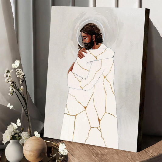 Uni He Binds Up The Broken Hearted Kintsugi Christ Jesus Canvas