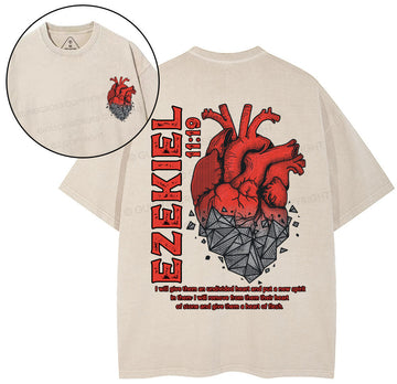Heart Of Flesh Christian Washed T-Shirt Sale - GuidingCross
