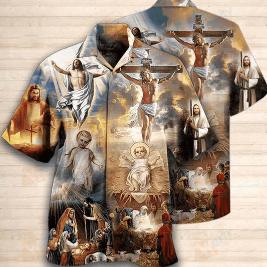UniJames High Quality The Life Of Jesus Hawaiian Shirt - Jesus Hawaii Shirt - Christian Hawaiin Shirt For Men & Women