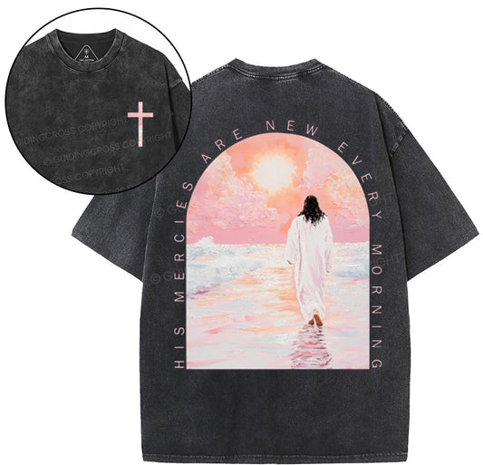 His Mercies Are New Christian Washed T-Shirt Sale - GuidingCross