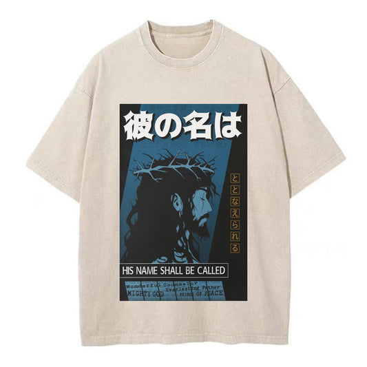 His Name Shall Be Called Jesus Christian Washed T-Shirt Sale - GuidingCross