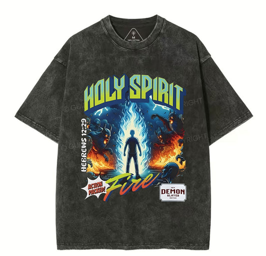 Holy Spirit Chirstian Washed T-Shirt Sale - GuidingCross