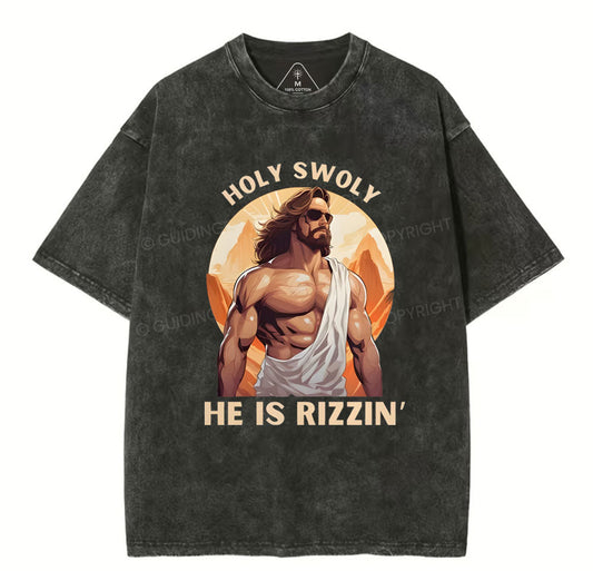 Holy Swoly Chirstian Washed T-Shirt Sale - GuidingCross