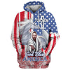 Uni Horse With Jesus Hand One Nation Under God 3D Hoodie