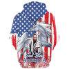 Uni Horse With Jesus Hand One Nation Under God 3D Hoodie